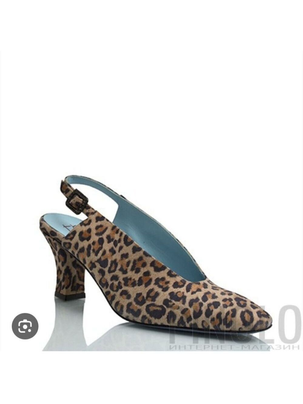 THIERRY RABOTIN | leopard print suede slingback kitten heels sz 39.5